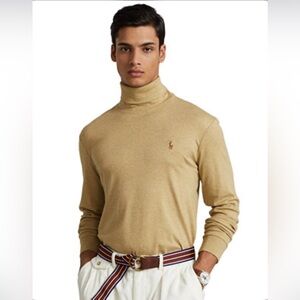 Ralph Lauren Men's Tan Turtleneck Sweater